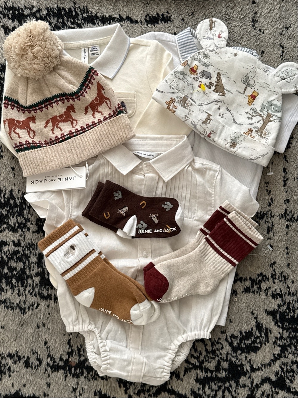 NWT Janie and Jack Cream Boy Bundle
